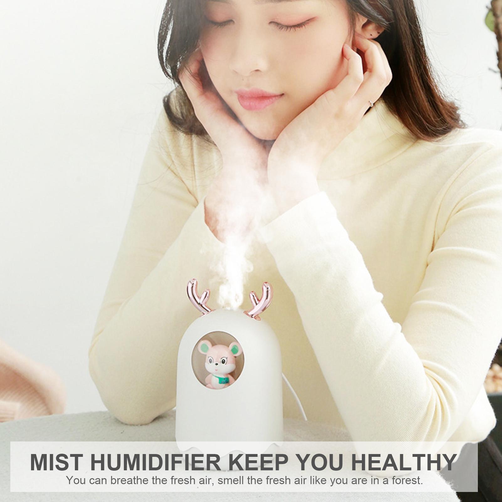 Máy tạo độ ẩm phun sương 300mL có đèn ngủ với ánh sáng đầy màu sắc