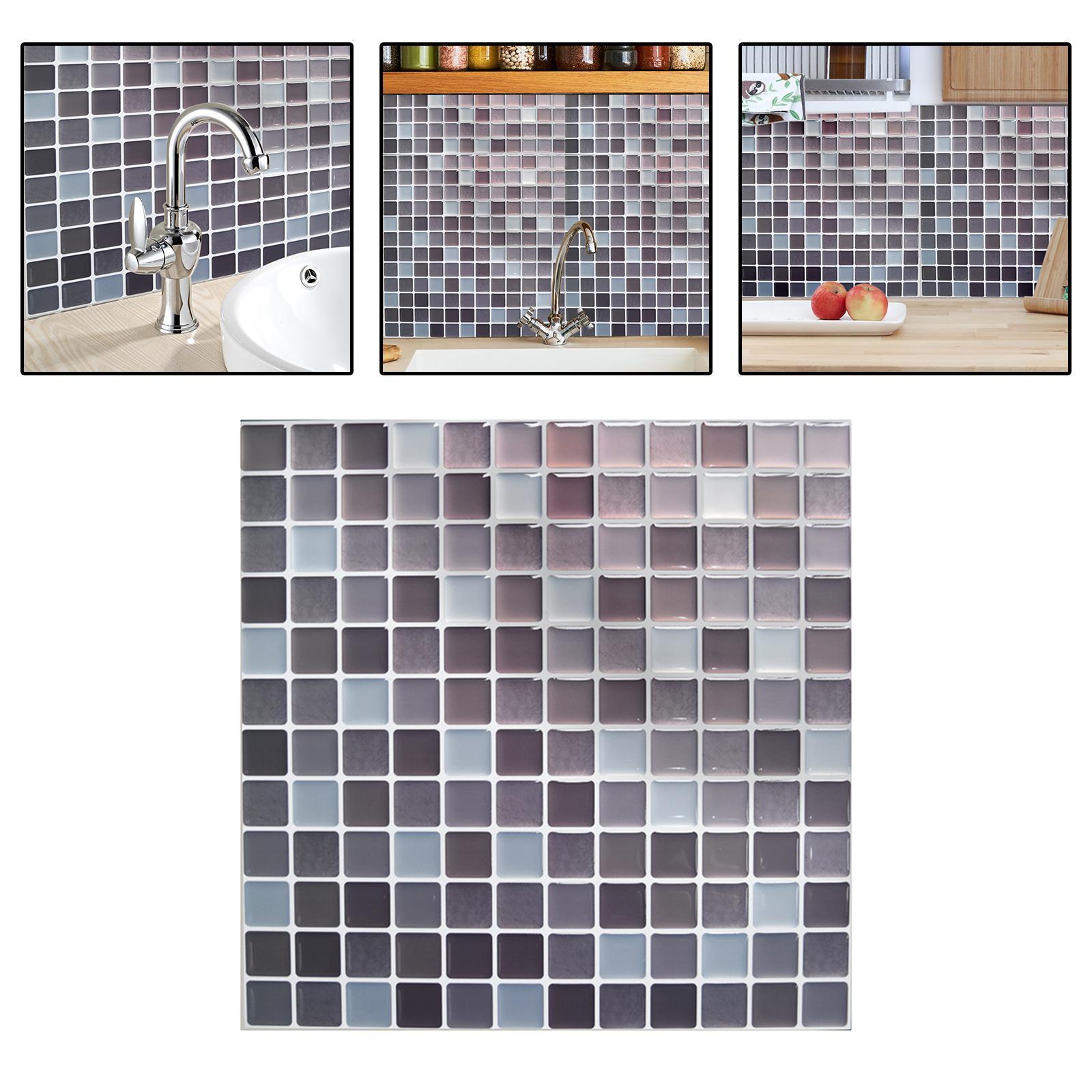 Wall Tile Sticker Waterproof Wallpaper for Home Bathroom Kitchen Decor