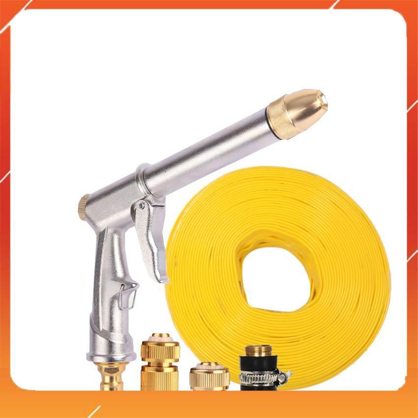 Vòi nước vòi phun nước rửa xe tưới cây tăng áp thông minh + bộ dây bơm nước cao cấp TLG 206810 đầu đồng,cút đồng
