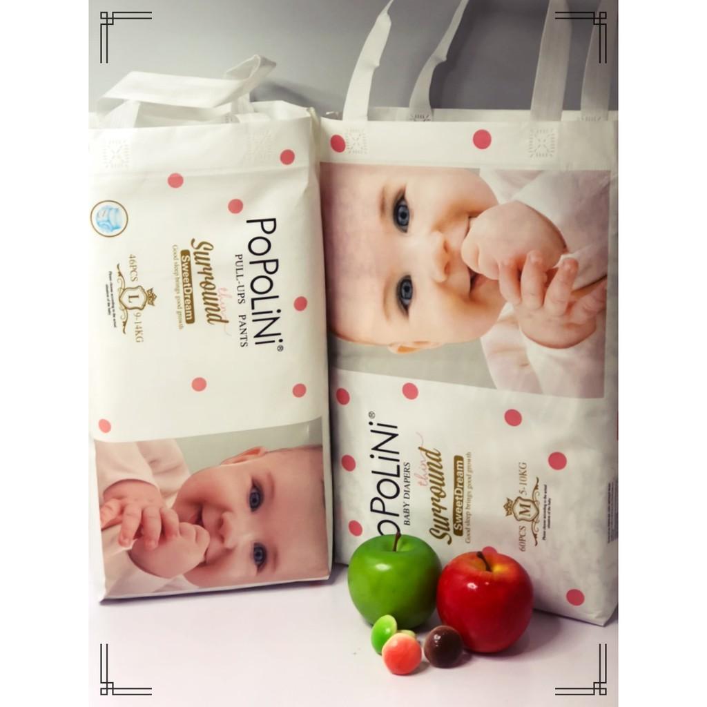 Combo 6 bịch POPOLINI size M 48 miếng dành cho bé 6-11kg