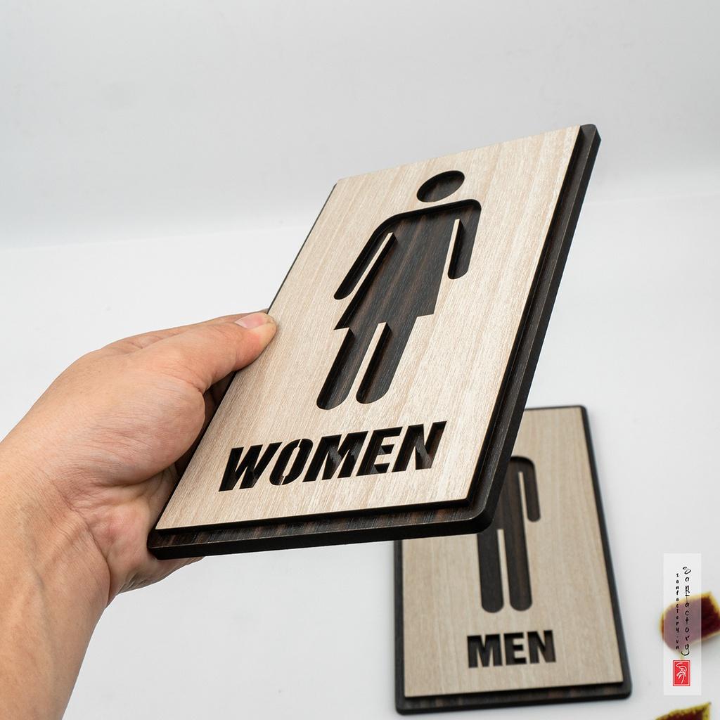 Cặp bảng Women Men dán cửa chỉ dẫn nhà vệ sinh nam nữ mẫu SAN-TL09