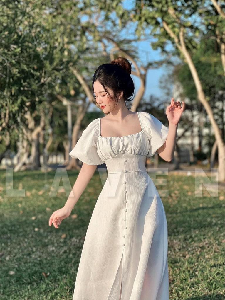 ĐẦM MIDI NÚT BỌC MITY DRES