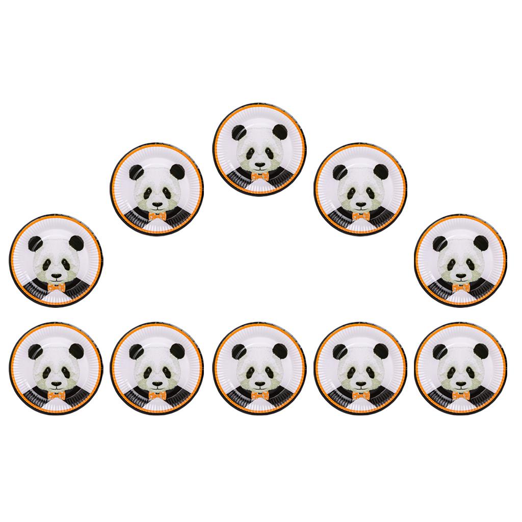 10Pcs Panda Paper Party Plates Cups Birthday Wedding Tableware 10Pcs Paper