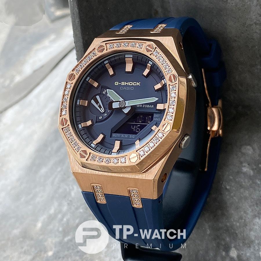 Đồng Hồ Nam Dây Nhựa Casio G-SHOCK GA-2110ET-2A AP CUSTOM ROSE GOLD DIAMOND x NAVY ROYAL OAK