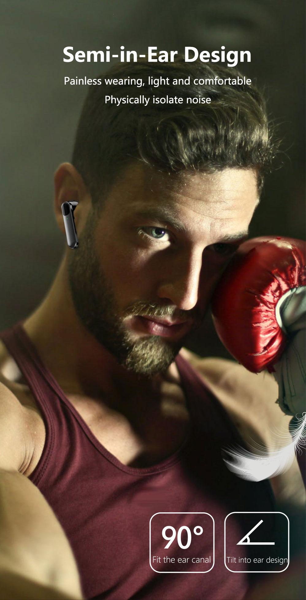 Mini  Bluetooth  5.0  Wireless  Headset Rechargeable Stereo Sports Earbuds