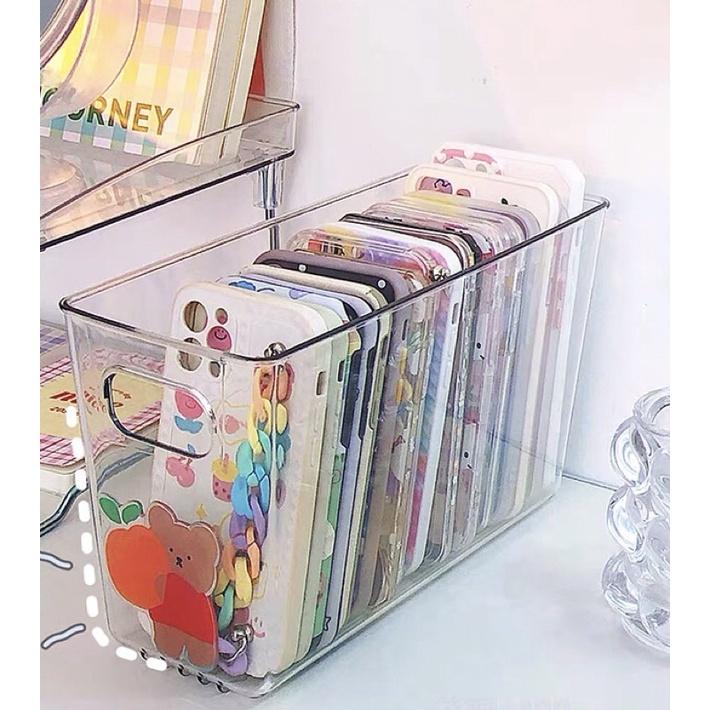 Hộp nhựa trong suốt đựng ốp điện thoại,đồ cùng học tập,không kèm sticker