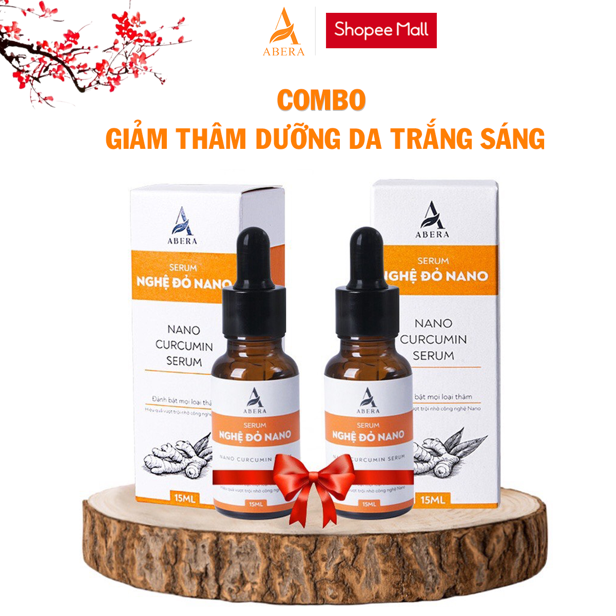 Combo 02 Serum Nghệ Đỏ Nano ABERA Cho Làn Da Trắng Mịn, Giảm thâm, Serum mờ thâm nhanh chóng, hiệu quả