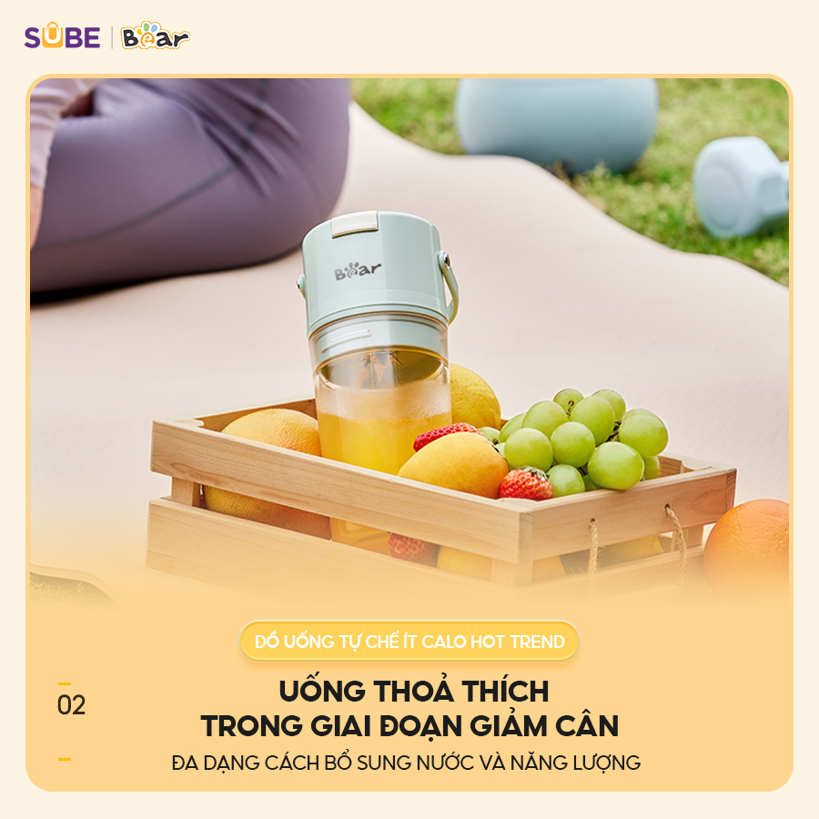 Máy Xay Sinh Tố Bear Máy Xay Đa Năng Máy Xay Cầm Tay Máy Xay Sinh Tố Tiện Lợi Xay Nhanh Xay Rau Củ 400ml MX04X-HÀNG CHÍNH HÃNG