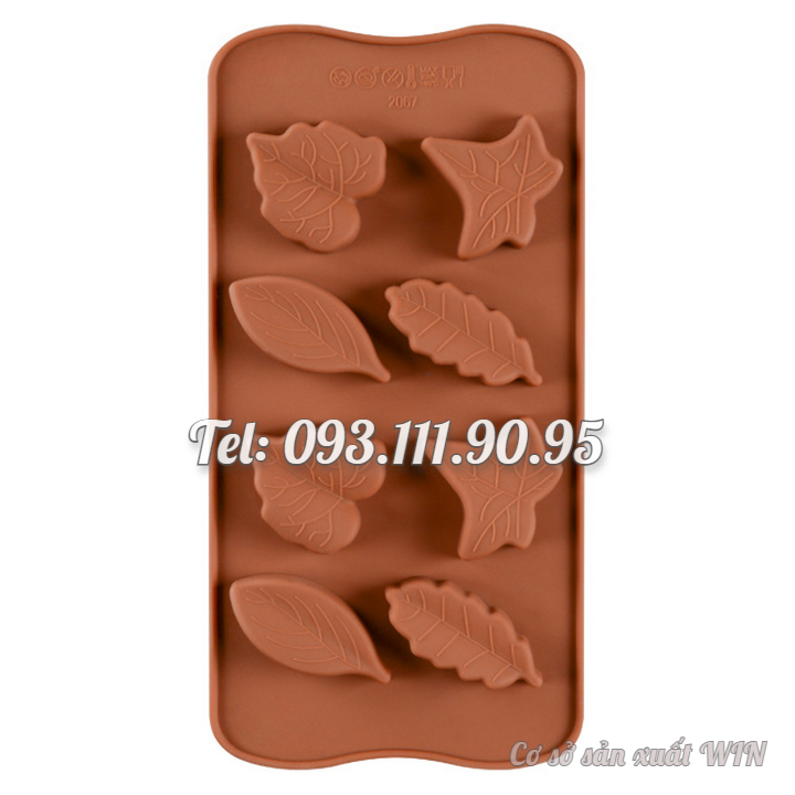 Khuôn silicon làm bánh, rau câu, socola 8 chiếc lá – Mã số 1253