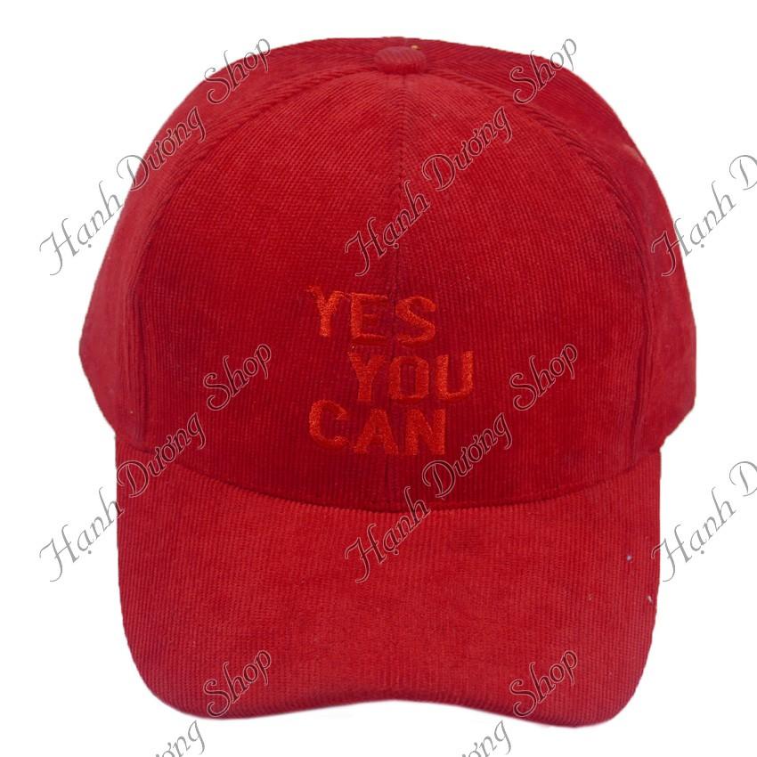 Nón kết vải nhung YES YOU CAN