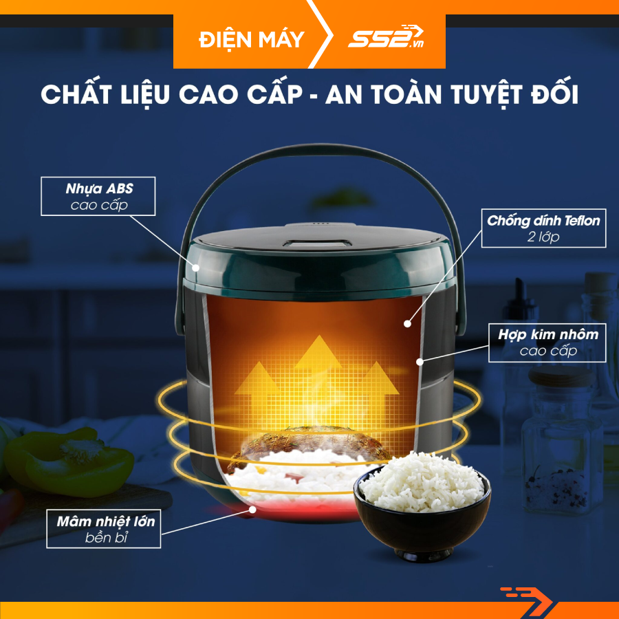 Nồi cơm điện Kalite KL 619 dung tích 1.8L nấu cơm chín đều công suất 700W - Hàng chính hãng