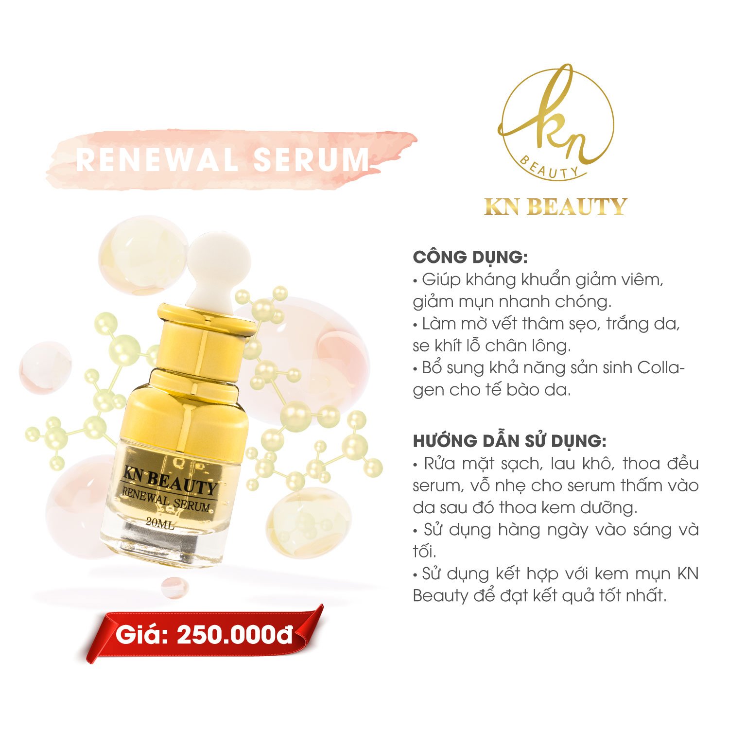 Serum Dưỡng Trắng Ngừa Mụn KN Beauty - Acne Serum 30ml