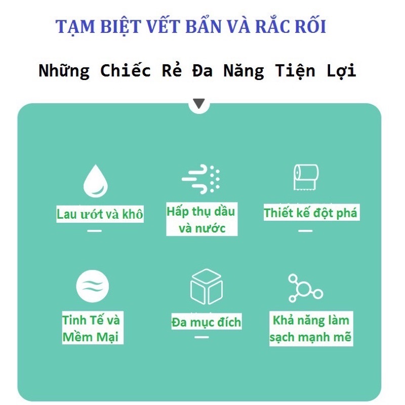 Cuộn giấy lau nhà bếp đa năng có thể tái sử dụng nhiều lần - Họa tiết bắt mắt màu Ngẫu nhiên