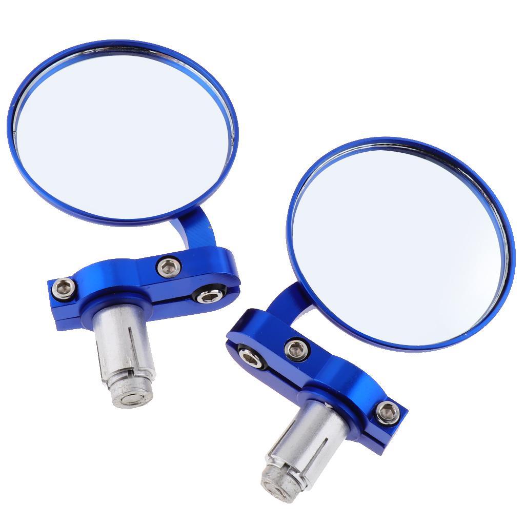 2Pcs 3inch Motorcycle Round Rearview Mirrors for Motorbike Scooter
