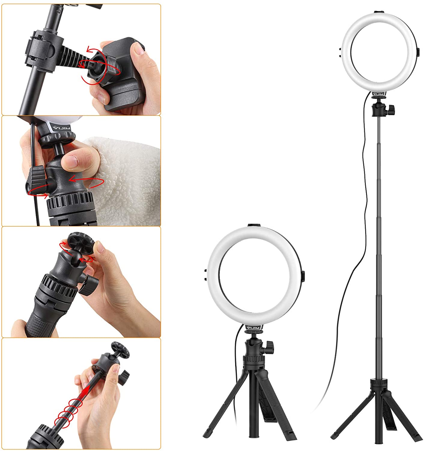 ULANZI VIJIM K9 RGB Đèn Led Đổi Màu Ring Light Stand + Phone Holder - Hàng Chính Hãng