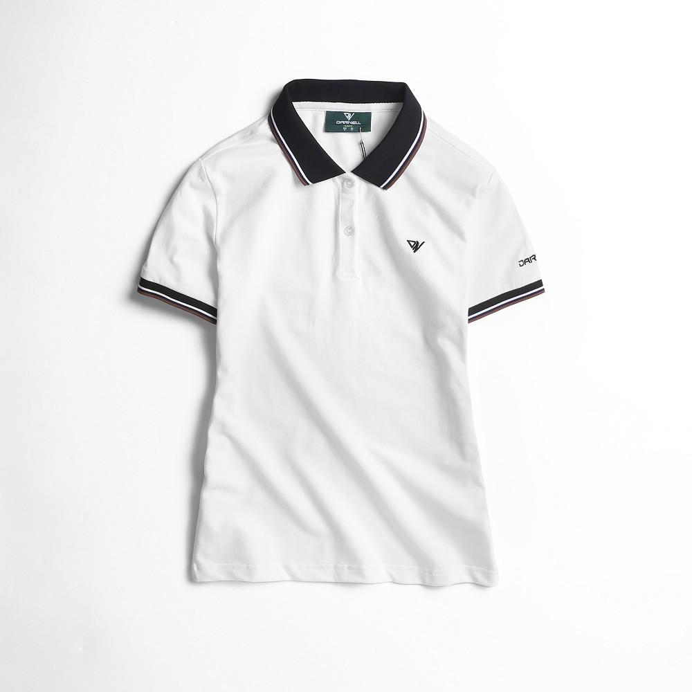 Áo thun polo nữ cao cấp cổ sọc màu chất cotton mềm mịn thấm hút mồ hôi chính hãng DARNELL DN823