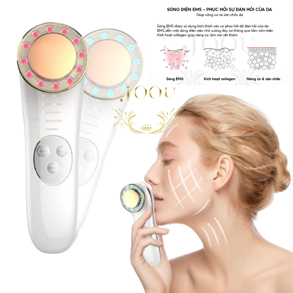 Máy Điện Di Ion Âm Dương và Ánh Sáng Sinh Học JOOU ES-1021 Máy Massage Mặt Công nghệ EMS