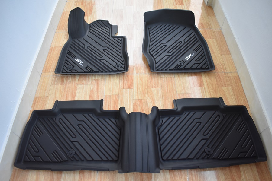 Thảm lót sàn xe ô tô  Ford Explorer 2020 - đến nay Nhãn hiệu Macsim 3W chất liệu nhựa TPE đúc khuôn cao cấp - màu đen