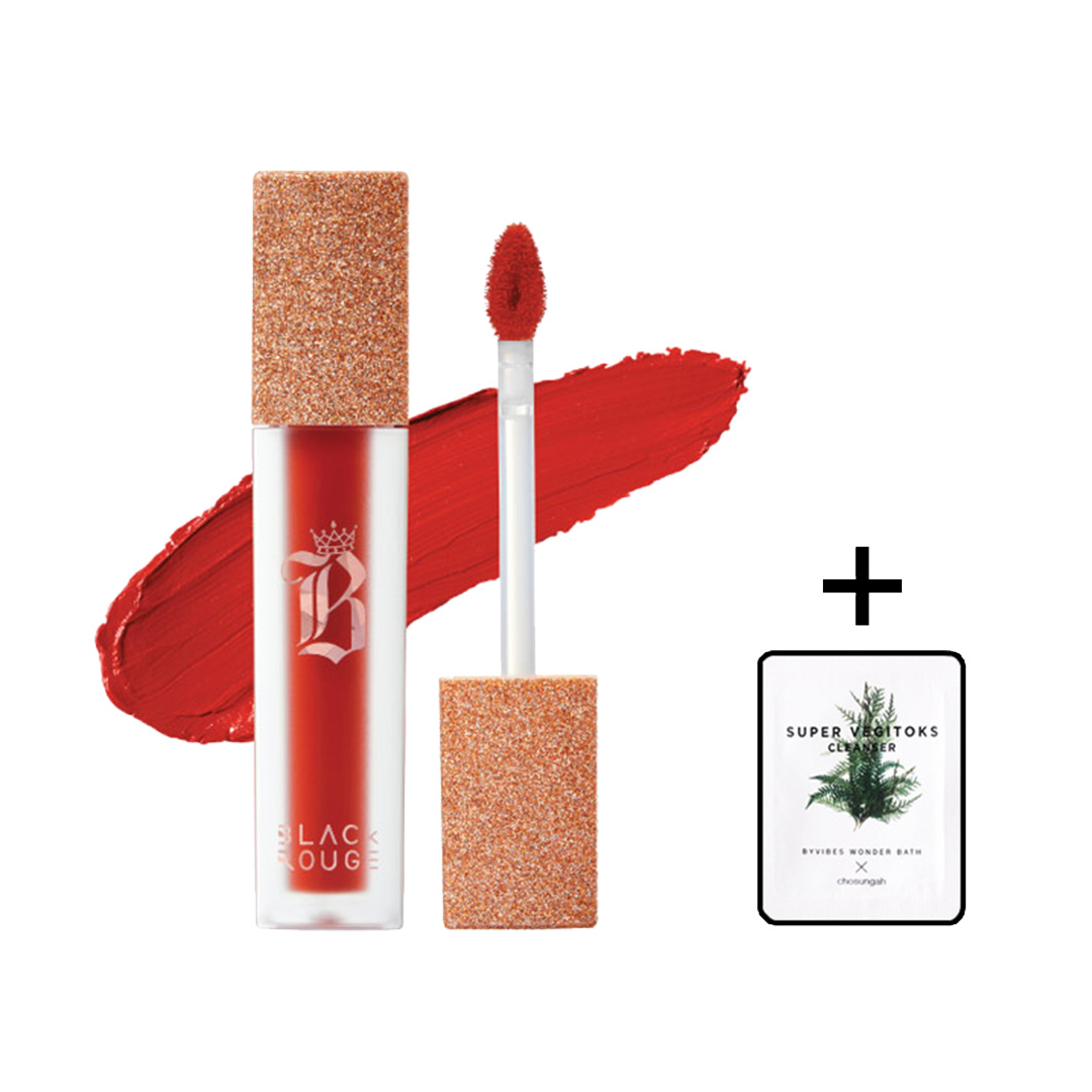 Son Kem Lì Black Rouge Air Fit Velvet Tint – Ver 7 : VELVET CROWN + Tặng 1 gói sữa rửa mặt thải độc Super Vegitoks Cleanser 3ml