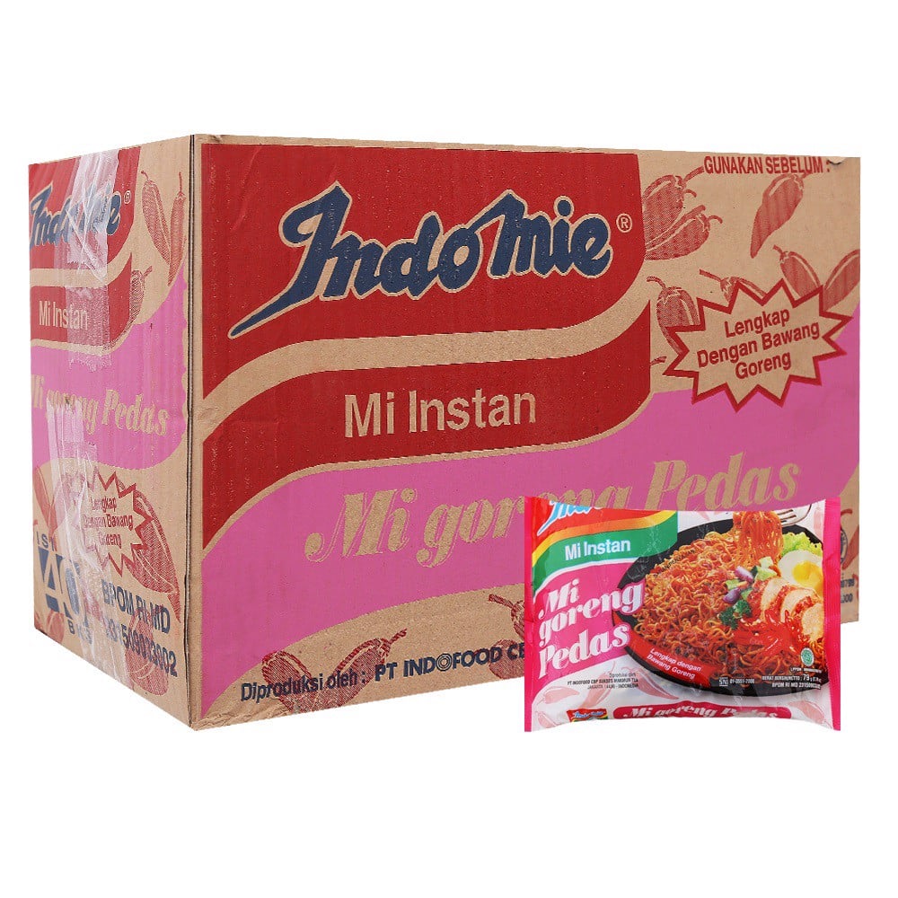 Mì Goreng Pedas Vị Cay Nồng Indomie (79G X 40 Gói/Thùng)