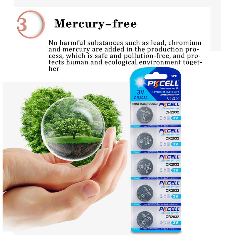 40 Chiếc PKCELL CR2032 3V Pin Nút BR2032 DL2032 ECR2032 Tế Bào Đồng Xu Pin Lithium 3V CR 2032 Pilepilas Pin