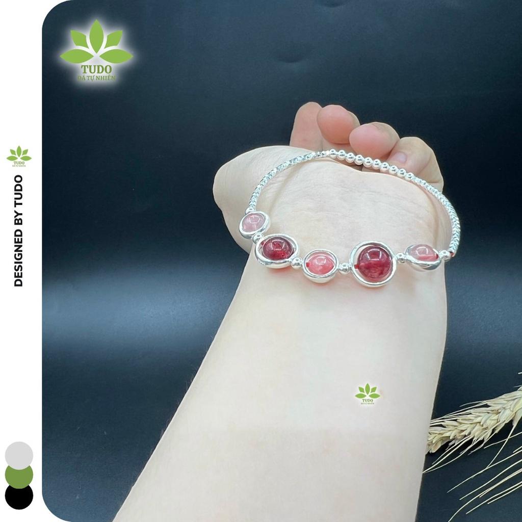 Vòng Tay Nữ Đẹp - Vòng Phong Thủy Mệnh Hỏa, Thổ TUDO VCBTADH VCBTAH Charm Khung Tròn B50K400
