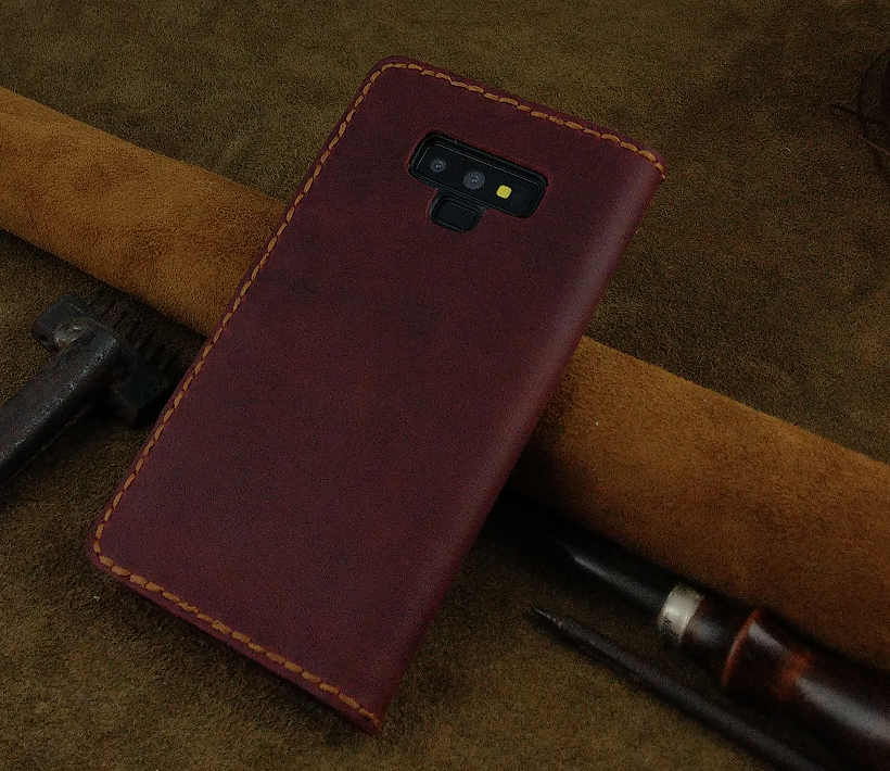 Bao Da cho Samsung Galaxy Note 9 Handmade Da Bò Thật