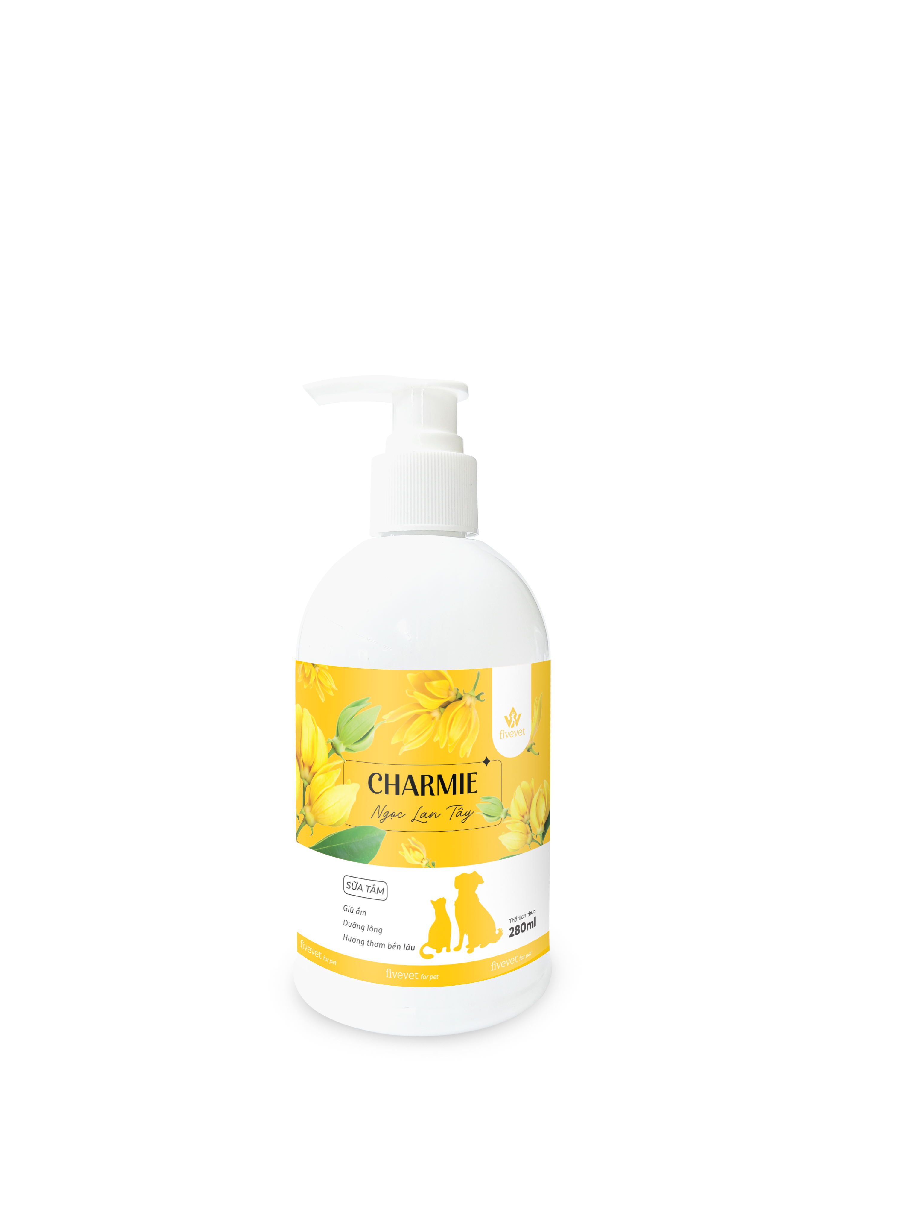 Sữa Tắm Charmie Ngọc Lan Tây Cho Thú Cưng - Hương Thơm Bền Lâu, Dưỡng Lông 280ml Fivevet