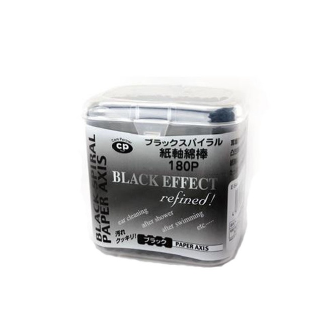 Hộp 180 chiếc tăm bông tai than hoạt tính Seiwa-Pro , bông gòn tự nhiên mềm mại không gây đau rát khi sử dụng - nội địa Nhật Bản