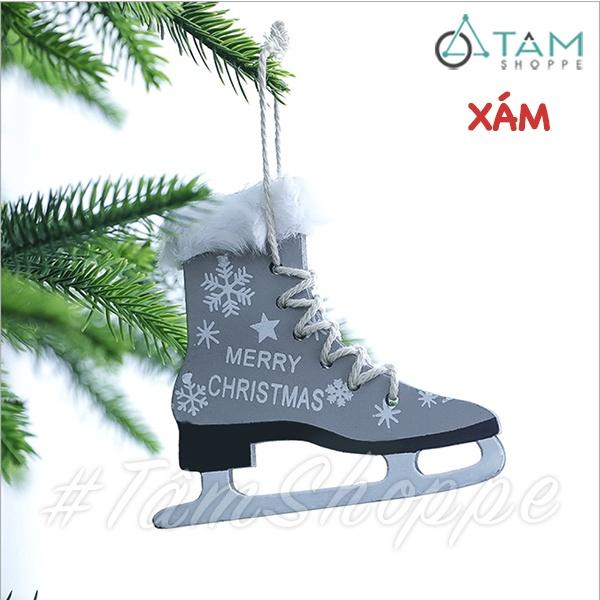 Mô hình giày trượt băng gỗ treo trang trí Noel X-PKTCT-64