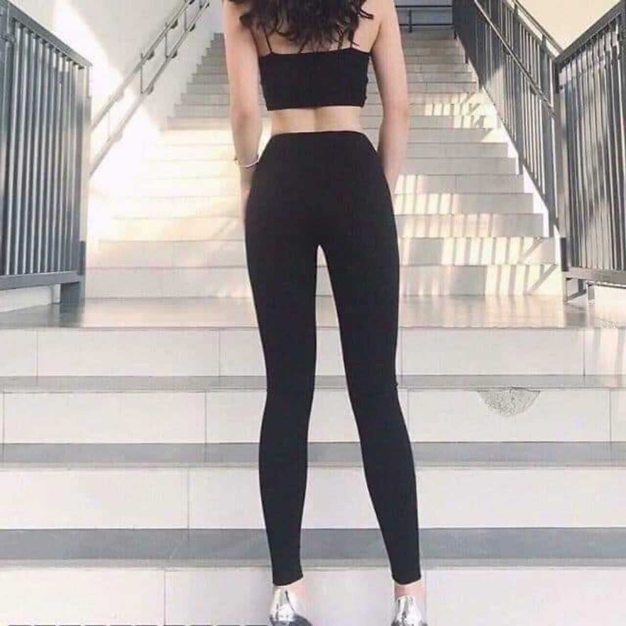 Quần Legging Dài Mặc bốn mùa, Co Giãn Tốt,Dày Dặn, Đi Dạo Dáng Ôm Body Tôn Dáng chất thun co giãn 4 chiều