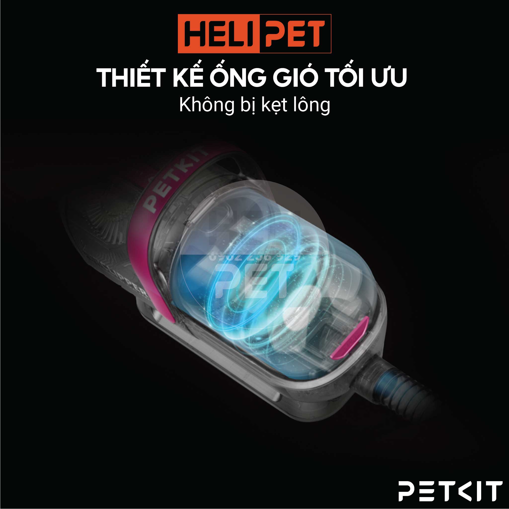 Máy Cắt, Tỉa, Hút Lông Chó Mèo 5 Công Dụng PETKIT AirClipper 5-in-1 Pet Grooming Kit - HeLiPet