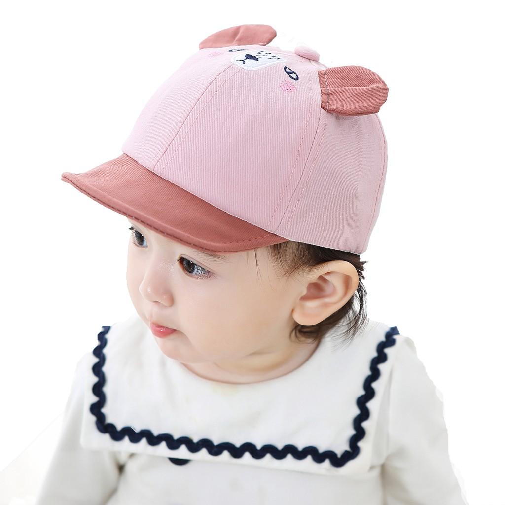 Nón mềm cho bé trai và bé gái phối tai gấu dễ thương