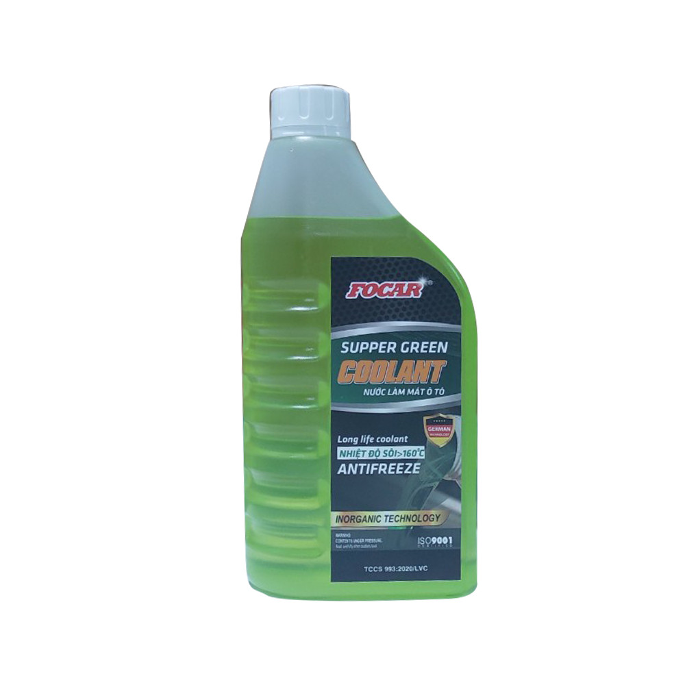 Nước làm mát động cơ FOCAR Green Supper Long Life Coolant 850ml - Tỷ lệ pha 1:2 , nước làm mát máy LLC SLLC tiêu chuẩn ISO 9001:2015