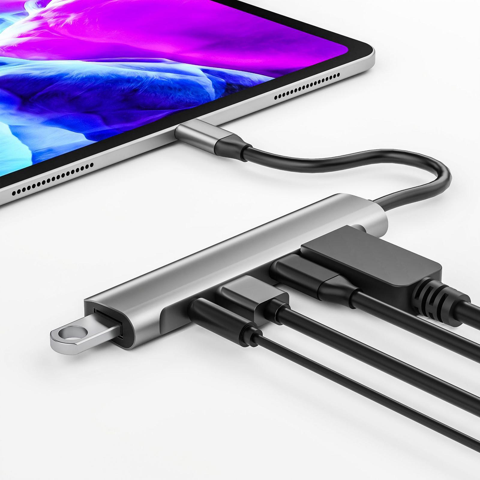 In 1 USB C Hub Adapter 60W PD 4K@60Hz  Microphone Laptop