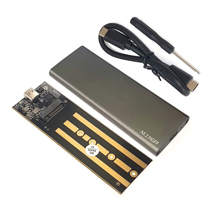 Box SSD vỏ nhôm M.2 SATA, AHCI USB-C 3.1 M280C