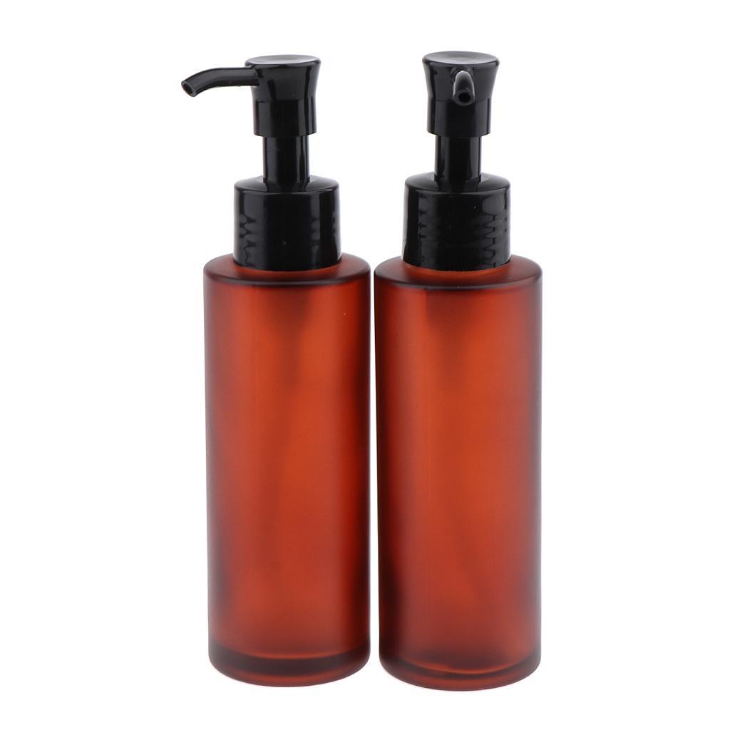4X 2pcs Empty Spray Pump Bottle Refillable Cosmetic Lotions Bottle Glass 100ml