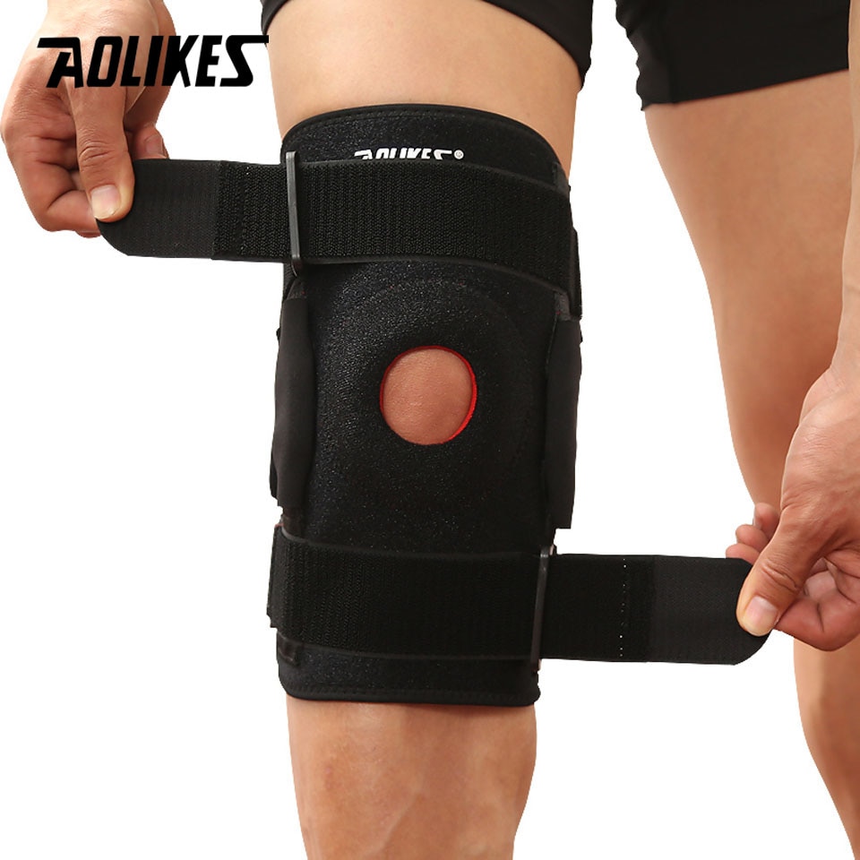 Bộ 2 Đai Bảo Vệ Khớp Đầu Gối Cao Cấp  AOLIKES YE-7907 Có Thanh Hợp Kim Nhôm Trợ Lực Sport Knee Protector - Hàng Chính Hãng