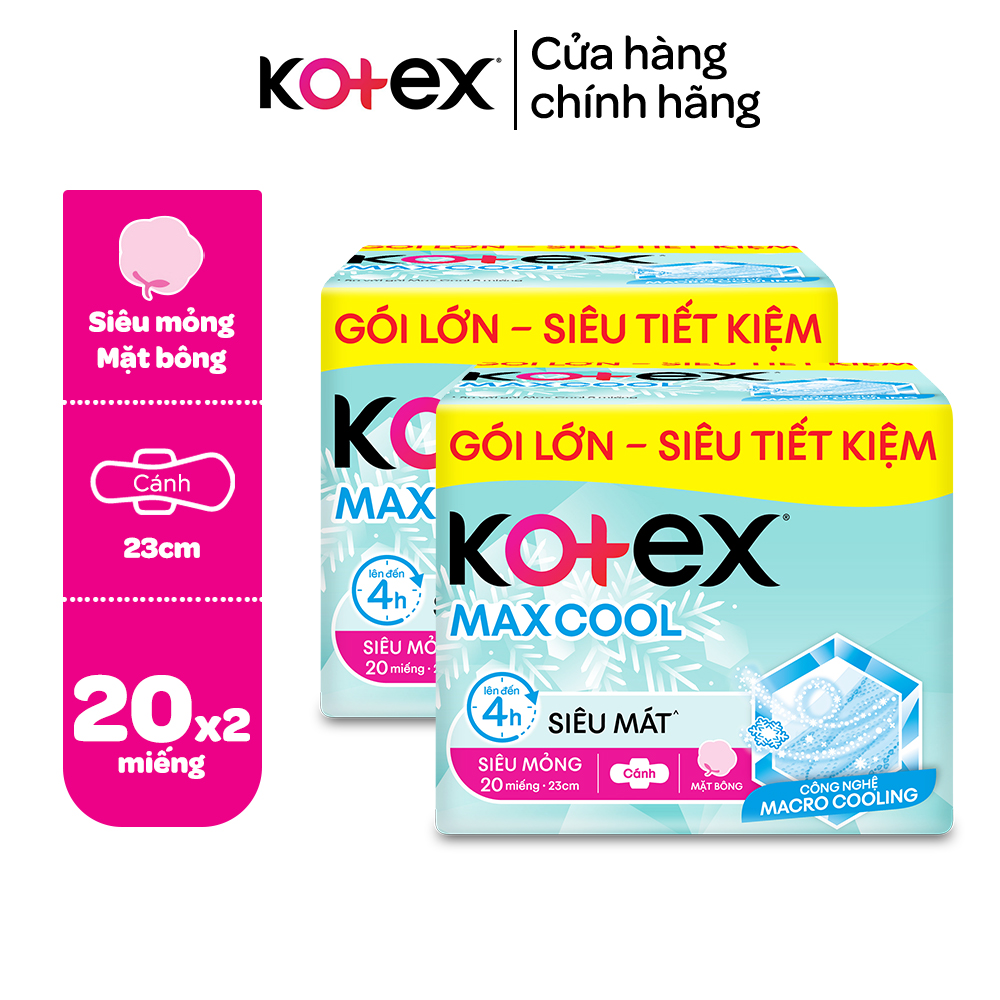 Combo 2 Băng vệ sinh Max Cool siêu mỏng cánh 20 miếng