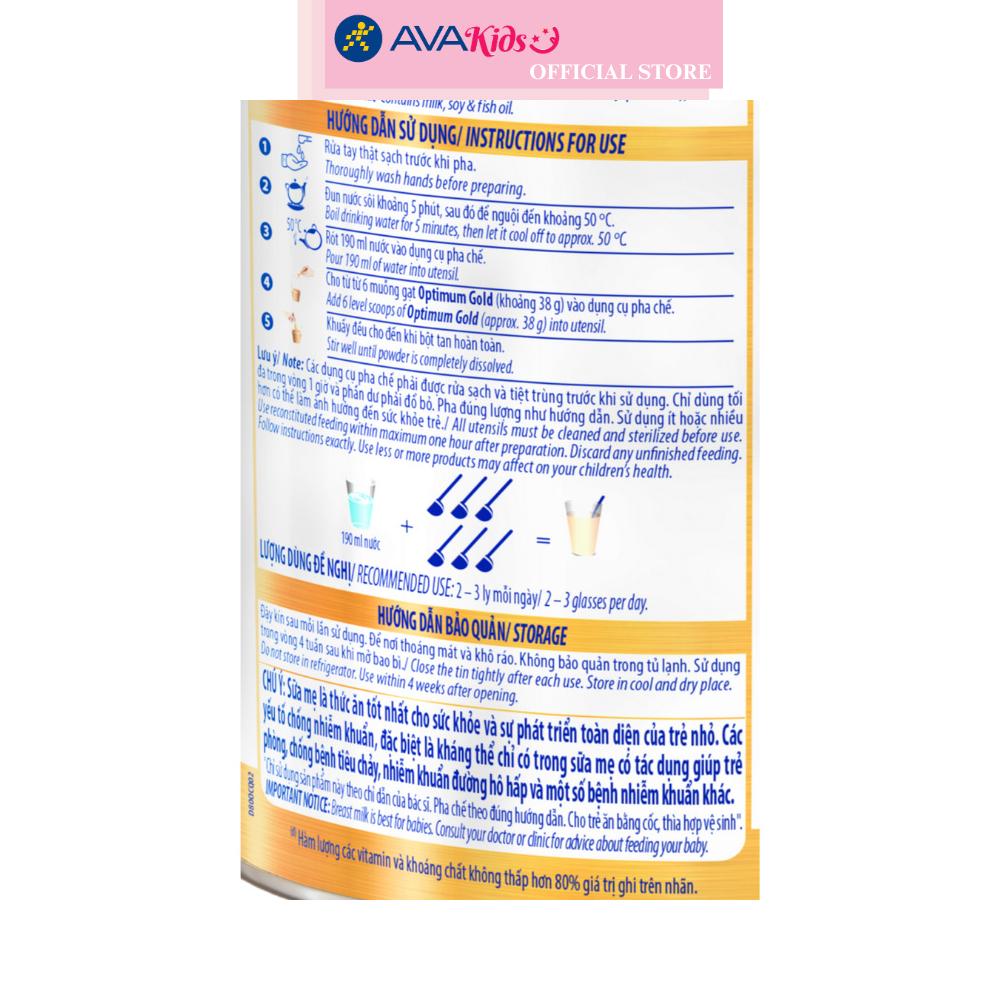 Sữa bột Vinamilk Optimum Gold số 3 850g (1 - 2 tuổi)