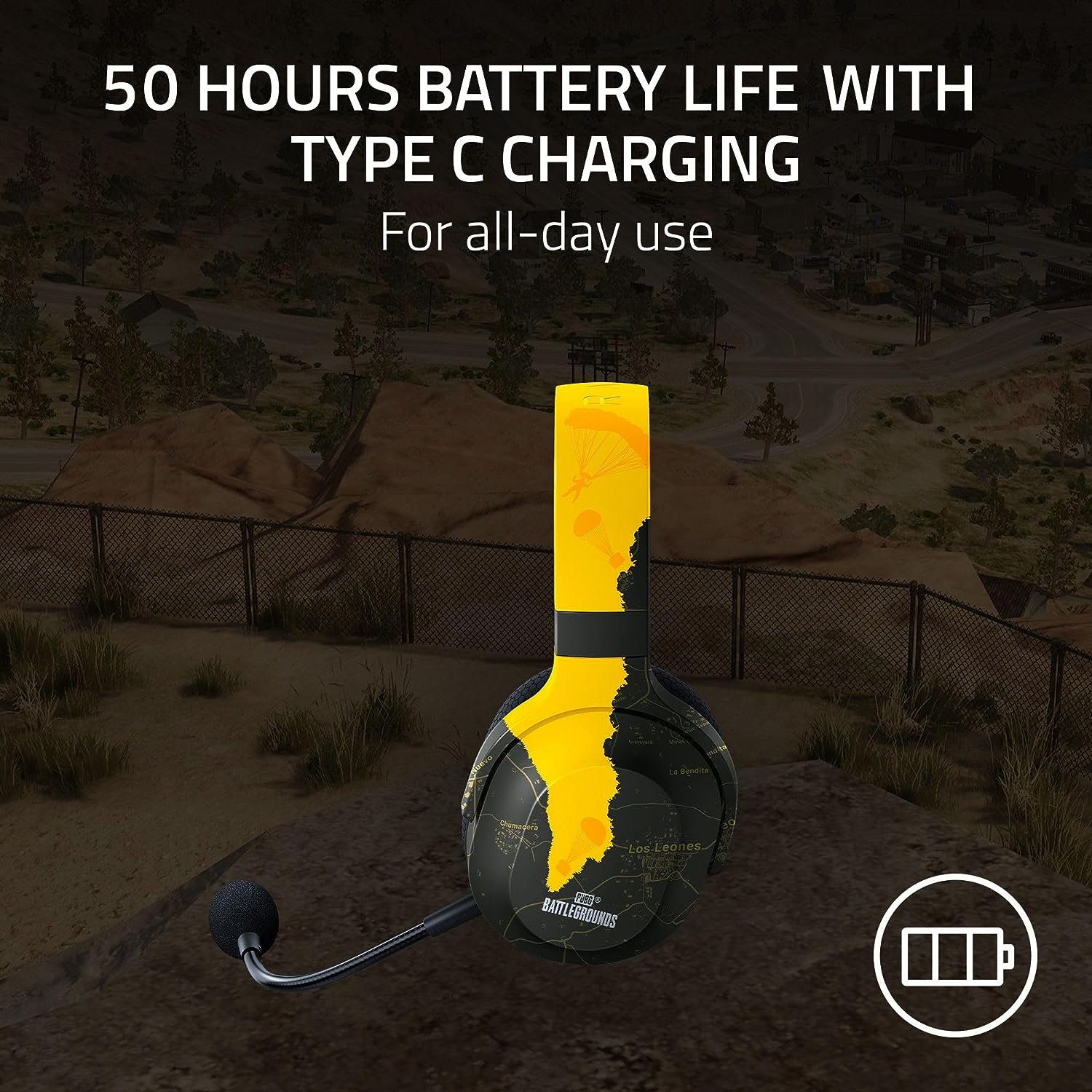 Tai nghe không dây chùm đầu Razer Barracuda X -Wireless Multi-Platform Gaming and Mobile Headset-PUBG: Battlegrounds Edition_Mới, hàng chính hãng