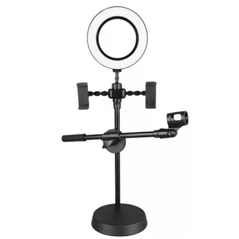 Bộ đèn livetream 4 in 1 có giá đỡ điện thoại