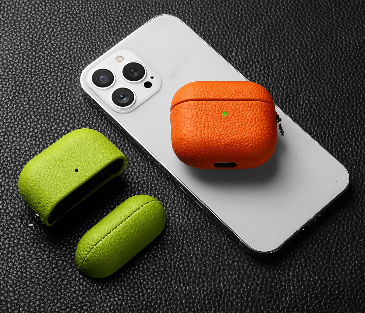 Bao Case Ốp Hybrid da PU Neon cho Airpods Pro 2 / Airpods 4 - Hàng Chính Hãng