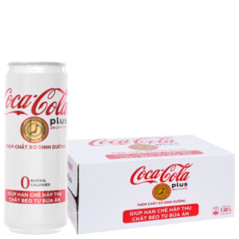 1 Thùng 24 lon nước ngọt Coca Plus 320ml-Nước có gas