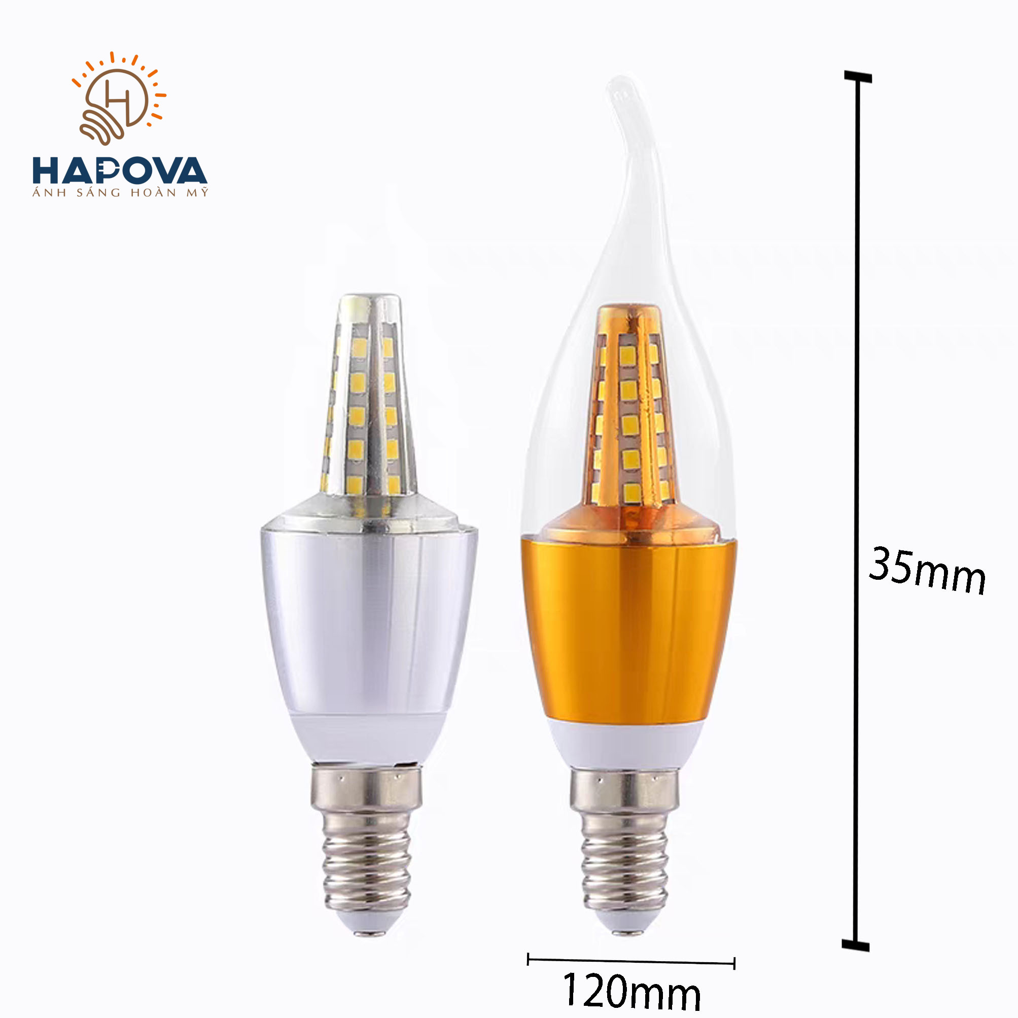 Bóng đèn Led Edison nến râu ánh sáng vàng 4W HAPOVA DESNY 2028