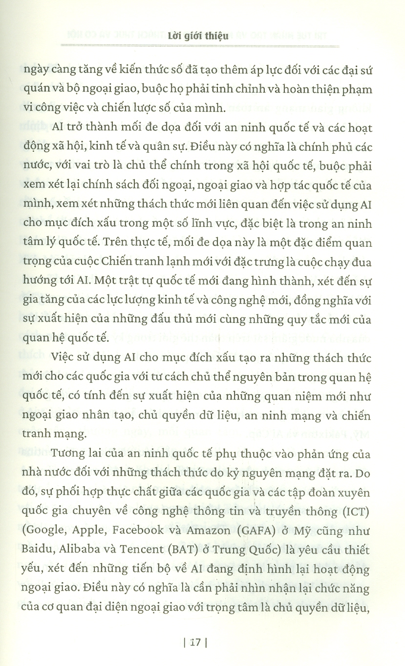 Trí Tuệ Nhân Tạo Và Ngoại Giao Số - Thách Thức Và Cơ Hội (Sách tham khảo)