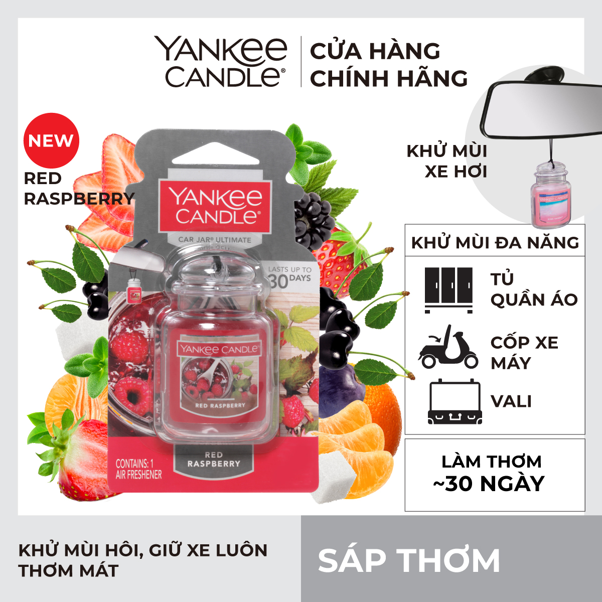 Sáp thơm xe Yankee Candle - Red Raspberry