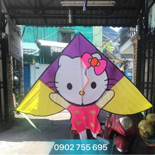Diều hello kitty - TẶNG TAY CẦM THẢ DIỀU DÀI 150 MÉT + túi vải diều độc lạ, diều 3D con diều