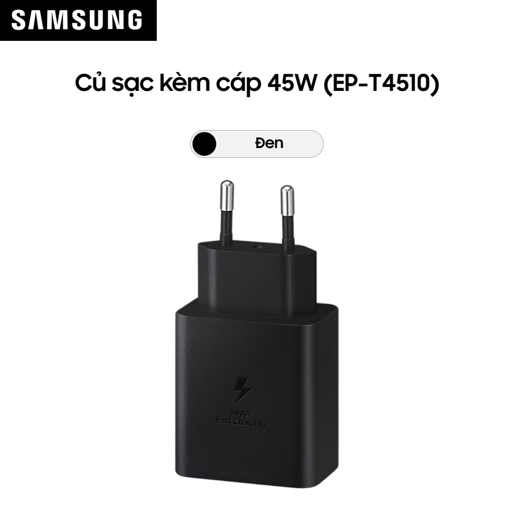 Bộ sạc Samsung 45W (Kèm cáp C-C 5A, 1.8m) (EP-T4510) - Hàng Chính Hãng