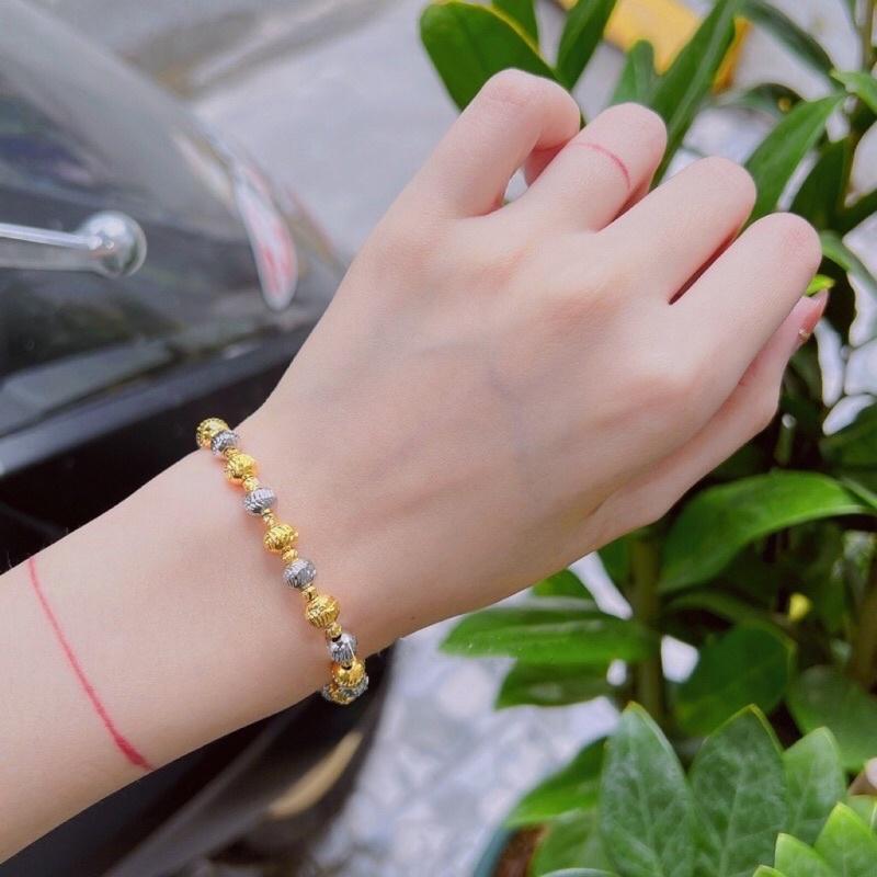 Lắc tay bi mạ vàng 18k bền màu siêu sáng vòng tay Kami